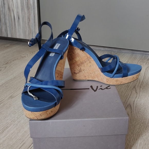 Vic Matie (Italy) Blue High Heels Sandals, newer worn 🇮🇹 - Picture 5 of 14